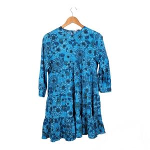 Zara The Sharon Tiered Babydoll Swing Mini Floral Dress Blogger Favorite…